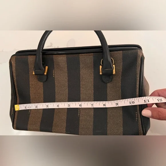 Fendi Black and Tan Striped Satchel - Picture 13 of 15
